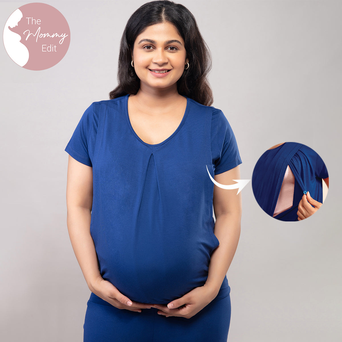 Comfy Mommy Top-NYS043-Estate Blue