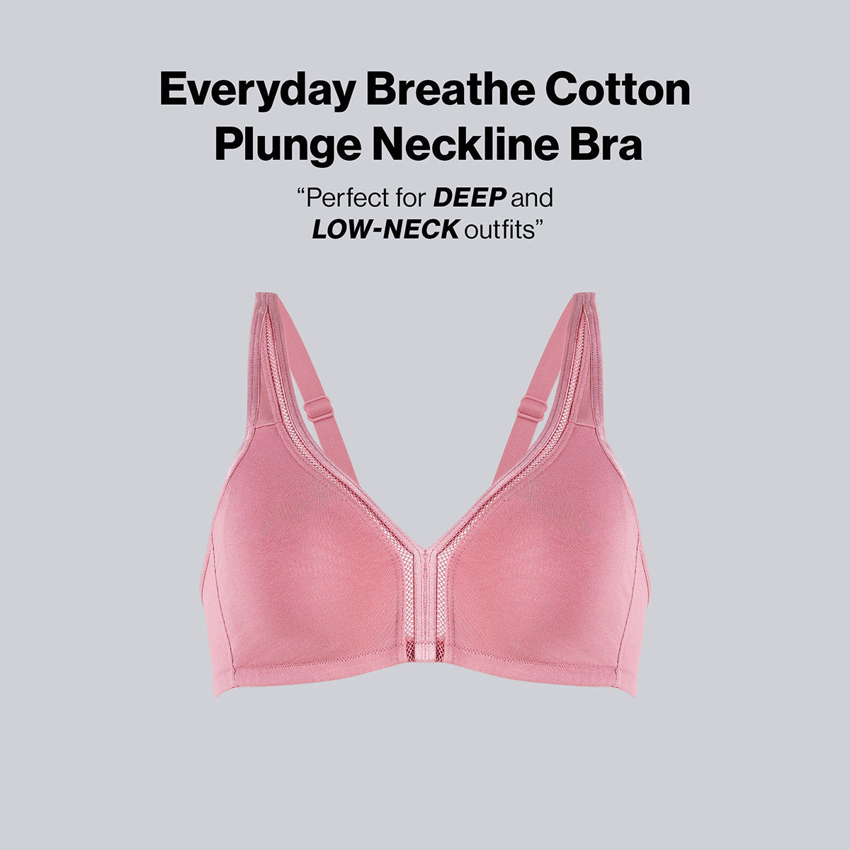 Nykd by Nykaa Everyday Cotton Plunge Neckline Bra NYB351-Blush