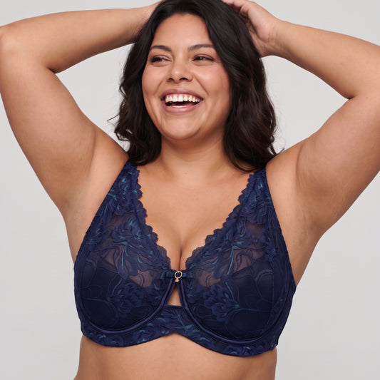 The Bridal Edit Lacy Wired Super Support Bra - NYB479 Navy