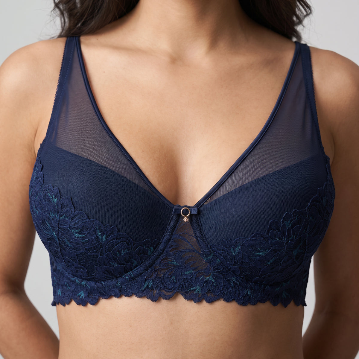 Nykd By Nykaa The Bridal Edit Lacy Padded Wired Bra-NYB478 Navy