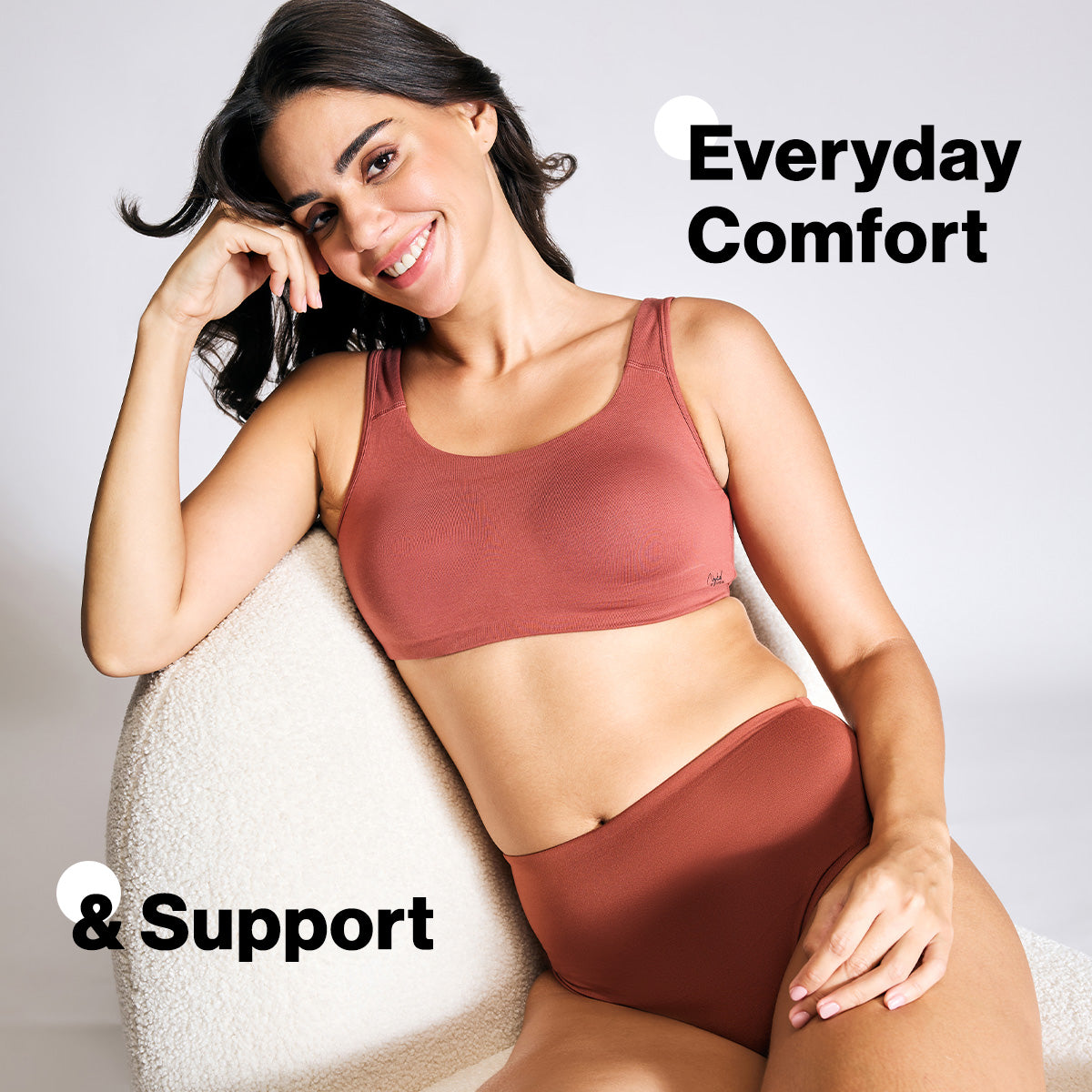 Soft Cup Easy-Peasy Slip-on Bra with Full Coverage-NYB113-Rust