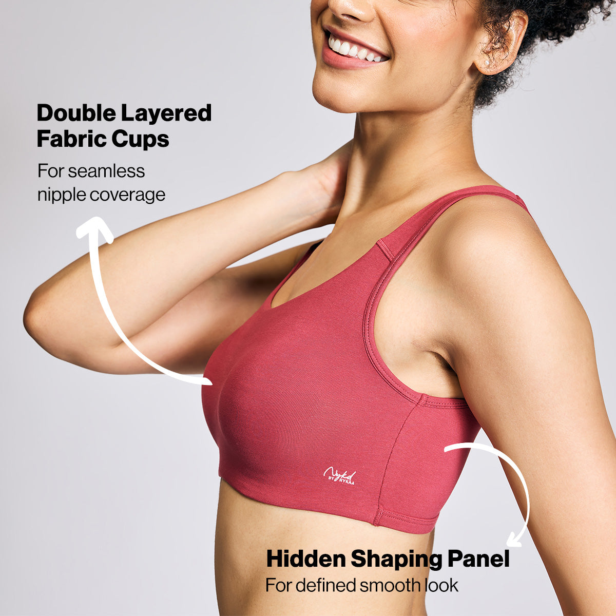 Nykd by Nykaa Soft Cup Easy-Peasy Slip-on Bra with Full Coverage NYB113 Deep Red