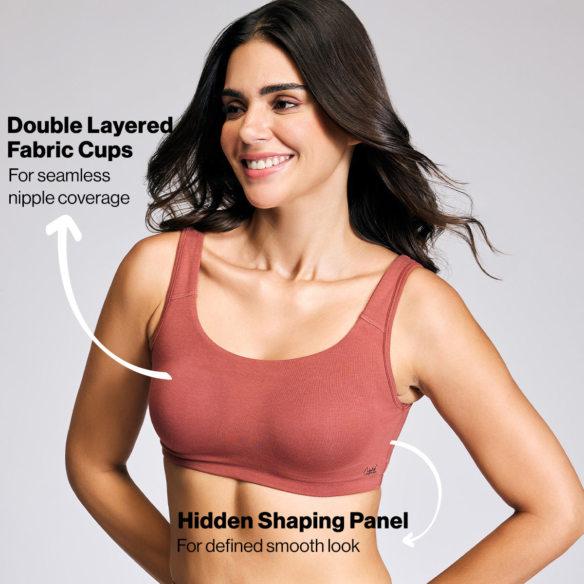 Soft Cup Easy-Peasy Slip-on Bra with Full Coverage-NYB113-Rust