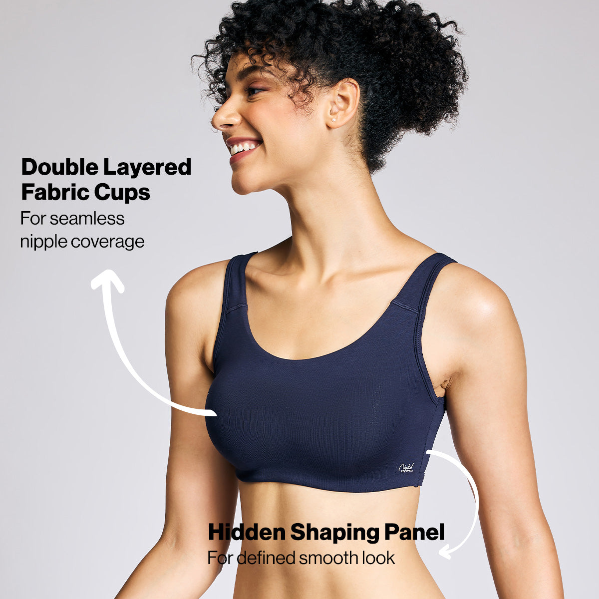 Soft cup easy-peasy slip-on bra with Full coverage-NYB113-Peacoat