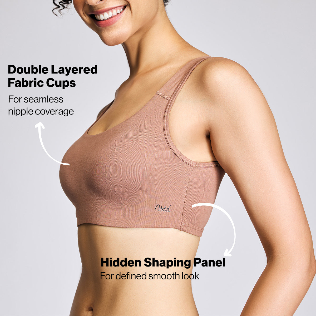 Nykd by Nykaa Soft Cup Easy-Peasy Slip-on Bra with Full Coverage NYB113 Coco