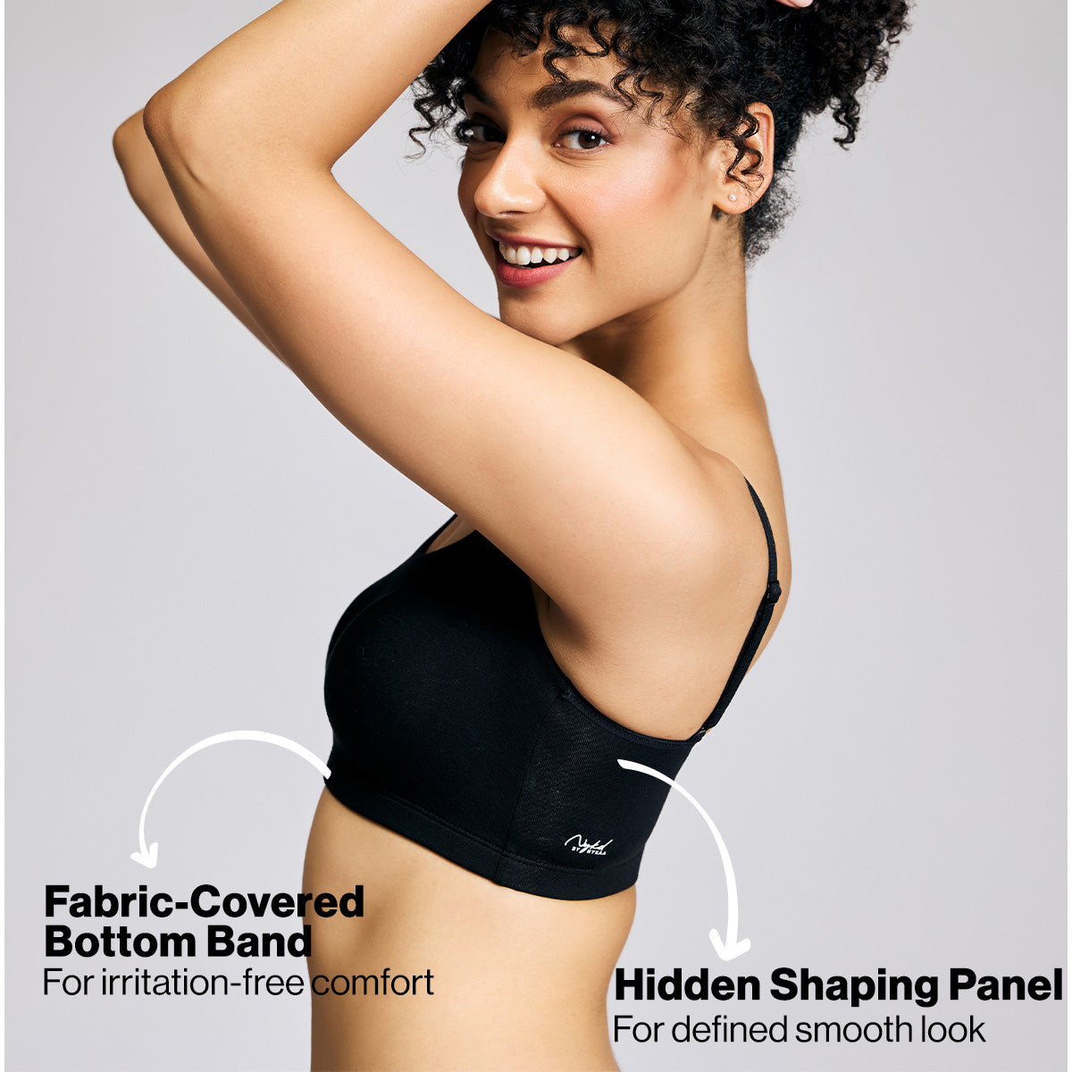 Nykd By Nykaa Easy Breezy Slip on Bra-NYB165-Anthracite