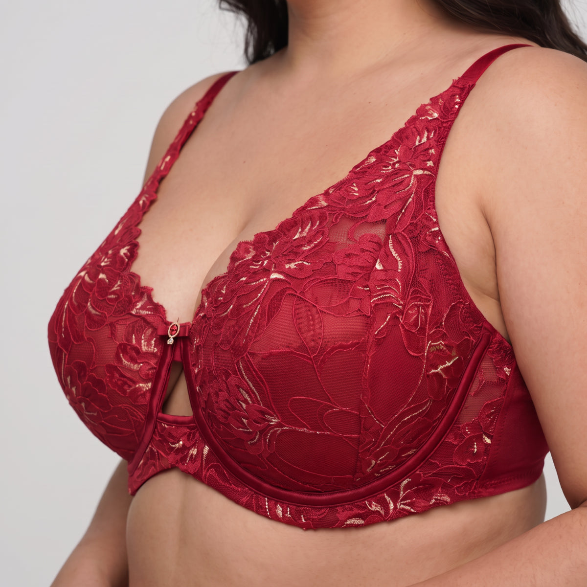 Nykd By Nykaa The Bridal Edit Lacy Wired Super Support Bra-NYB479 Red