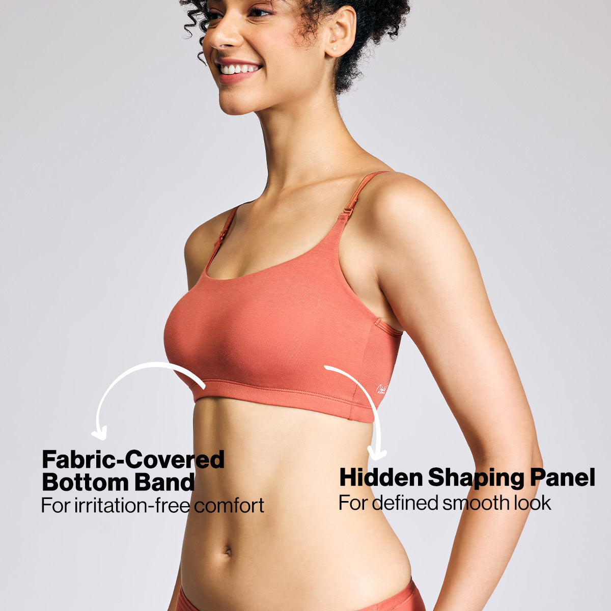 Nykd By Nykaa Easy Breezy Slip on Bra - Bruchetta NYB165-Carrot