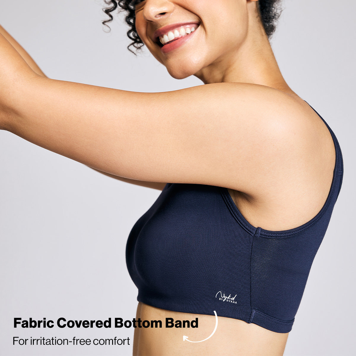 Soft cup easy-peasy slip-on bra with Full coverage-NYB113-Peacoat