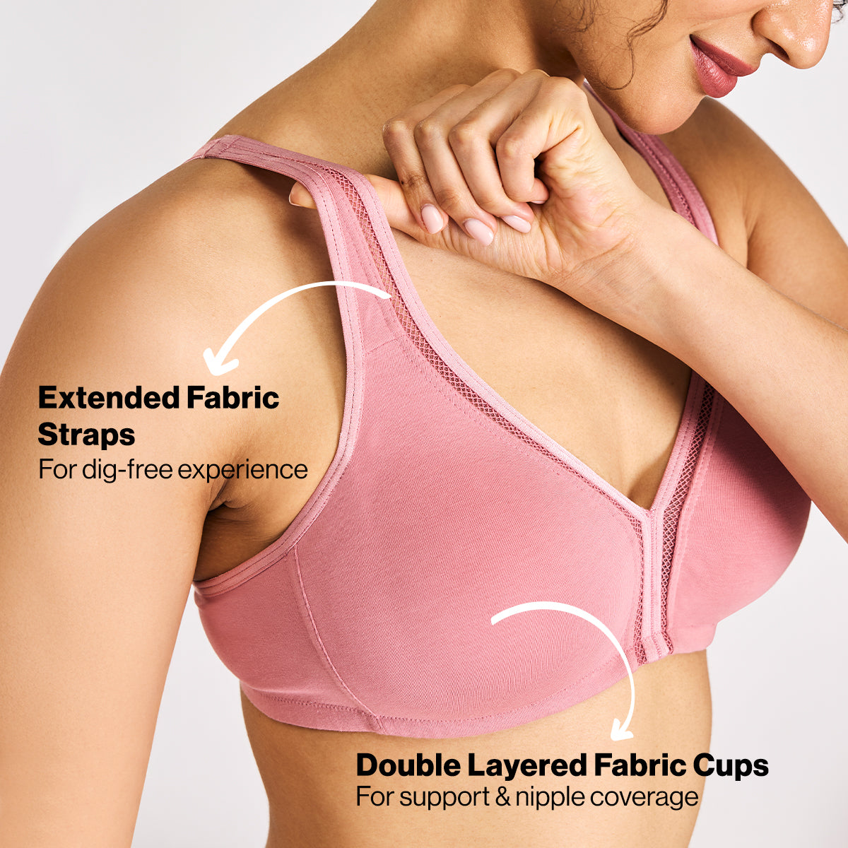 Nykd by Nykaa Everyday Cotton Plunge Neckline Bra NYB351-Blush