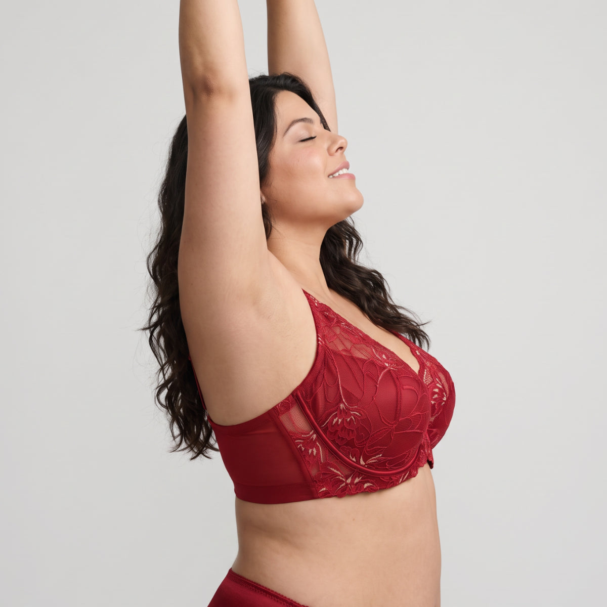 Nykd By Nykaa The Bridal Edit Lacy Wired Super Support Bra-NYB479 Red