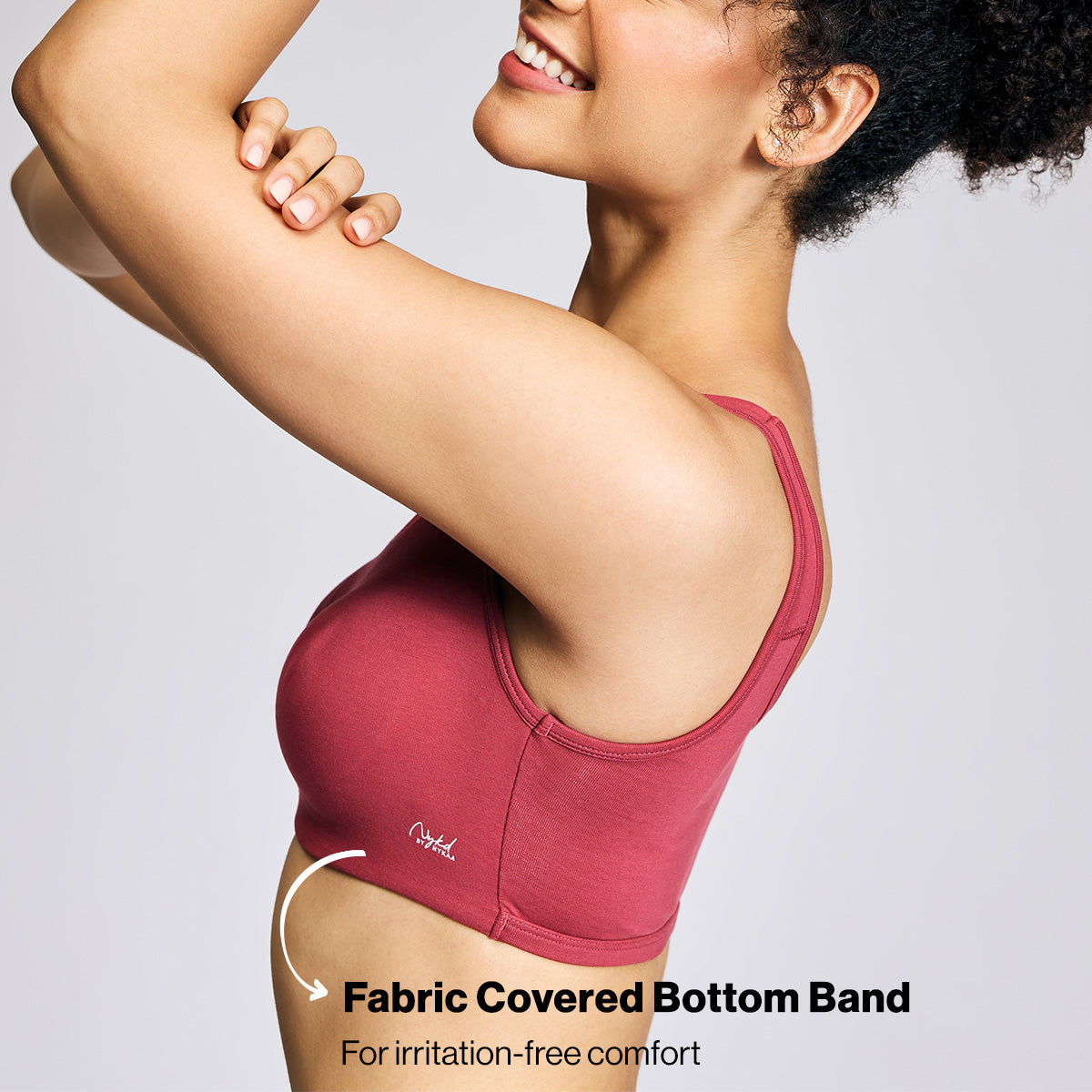 Nykd by Nykaa Soft Cup Easy-Peasy Slip-on Bra with Full Coverage NYB113 Deep Red