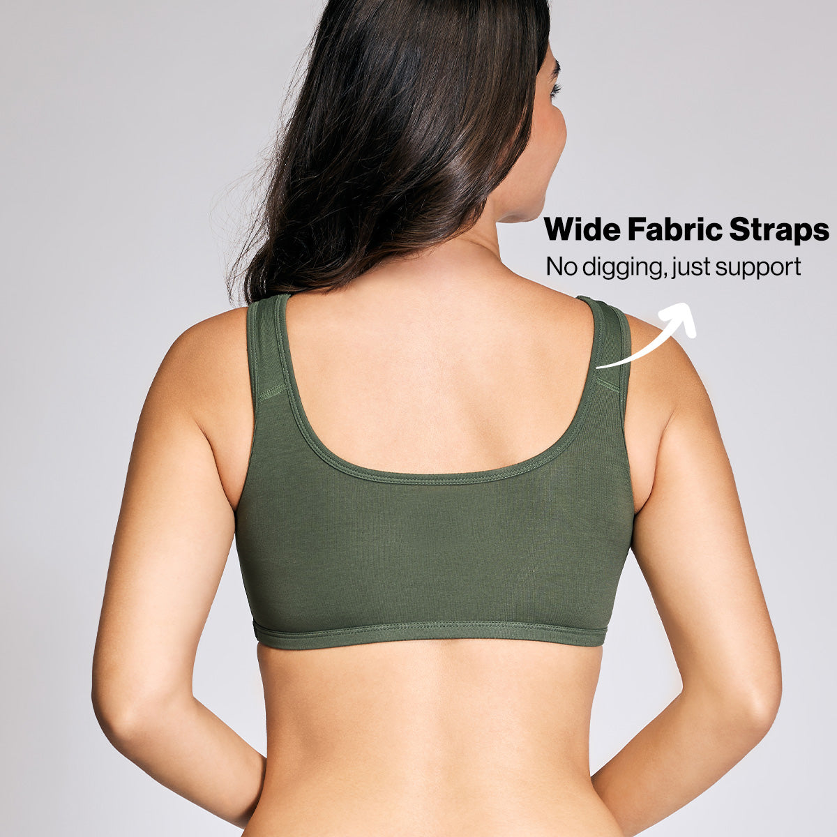 Soft cup easy-peasy slip-on bra with Full coverage-NYB113-Bettle green