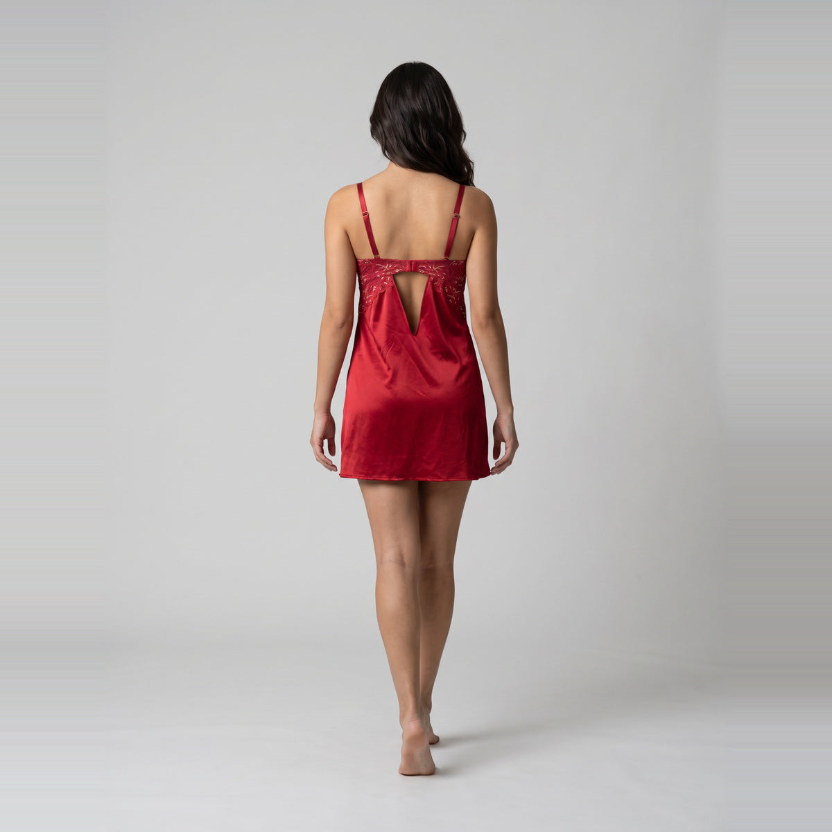 Nykd By Nykaa The Bridal Edit Lace Babydoll with Thong-NYS143 Red
