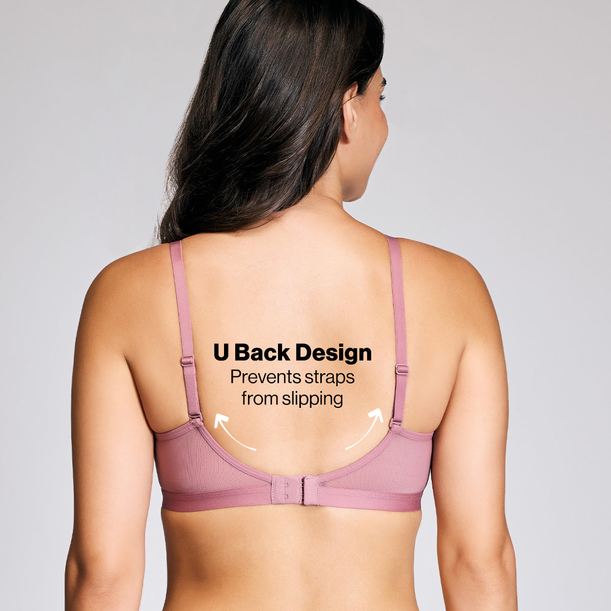 Nykd By Nykaa Breathe Cotton Triangle Cup Padded Non Wired T-Shirt Bra NYB003 Mauve