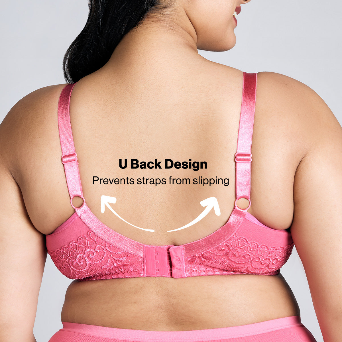 Nykd By Nykaa Everyday Cotton M-Frame Bounce Control Non-Padded Non-Wired Bra NYB101 Pink