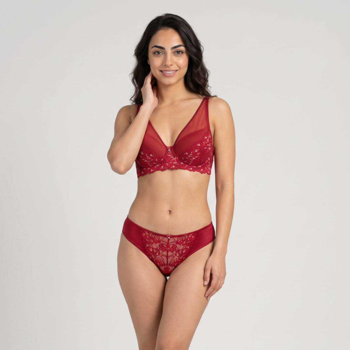 Nykd By Nykaa The Bridal Edit Lace Hipster-NYP440 Red