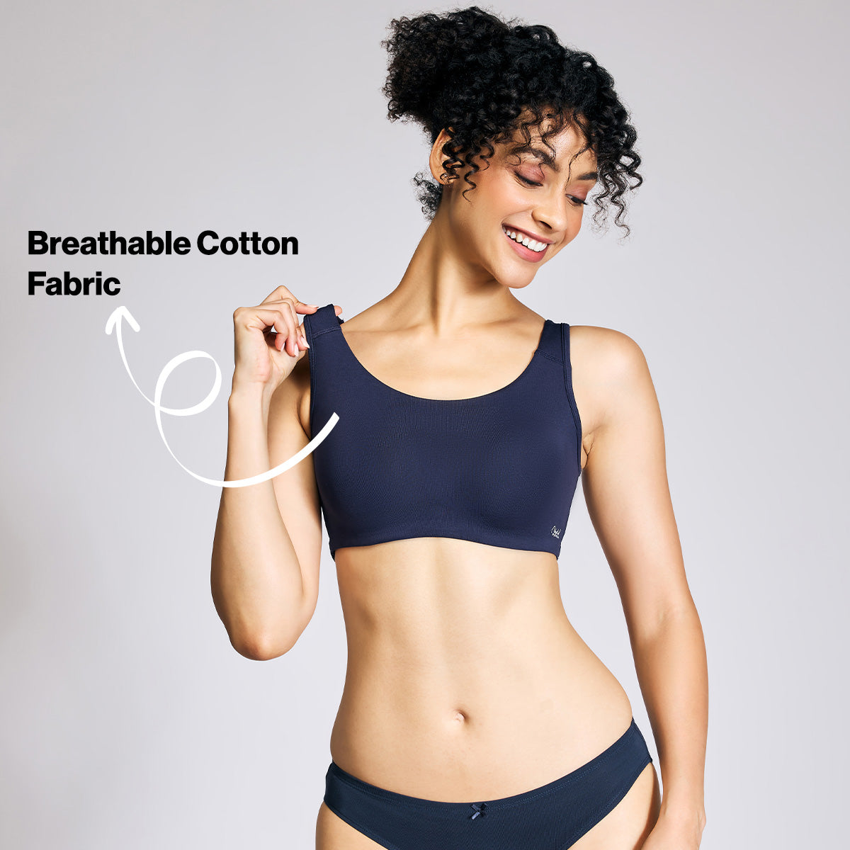 Soft cup easy-peasy slip-on bra with Full coverage-NYB113-Peacoat