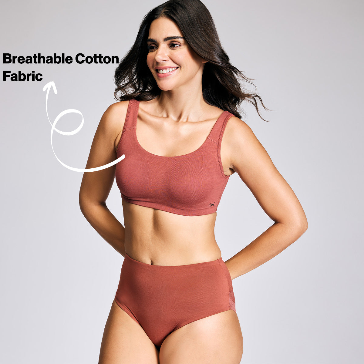 Soft Cup Easy-Peasy Slip-on Bra with Full Coverage-NYB113-Rust