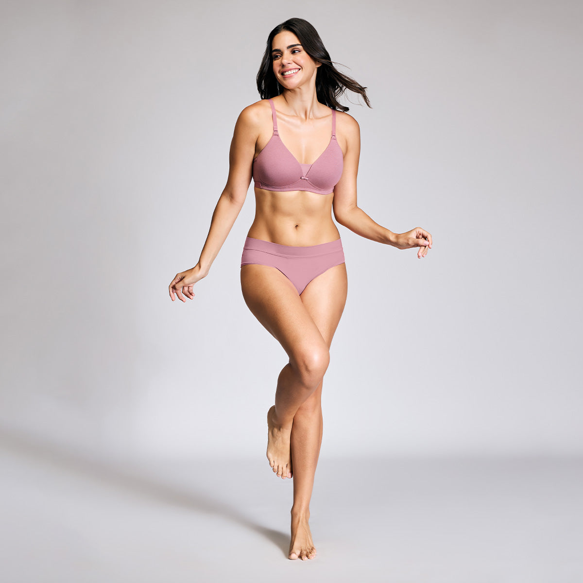 Nykd By Nykaa Breathe Cotton Triangle Cup Padded Non Wired T-Shirt Bra NYB003 Mauve