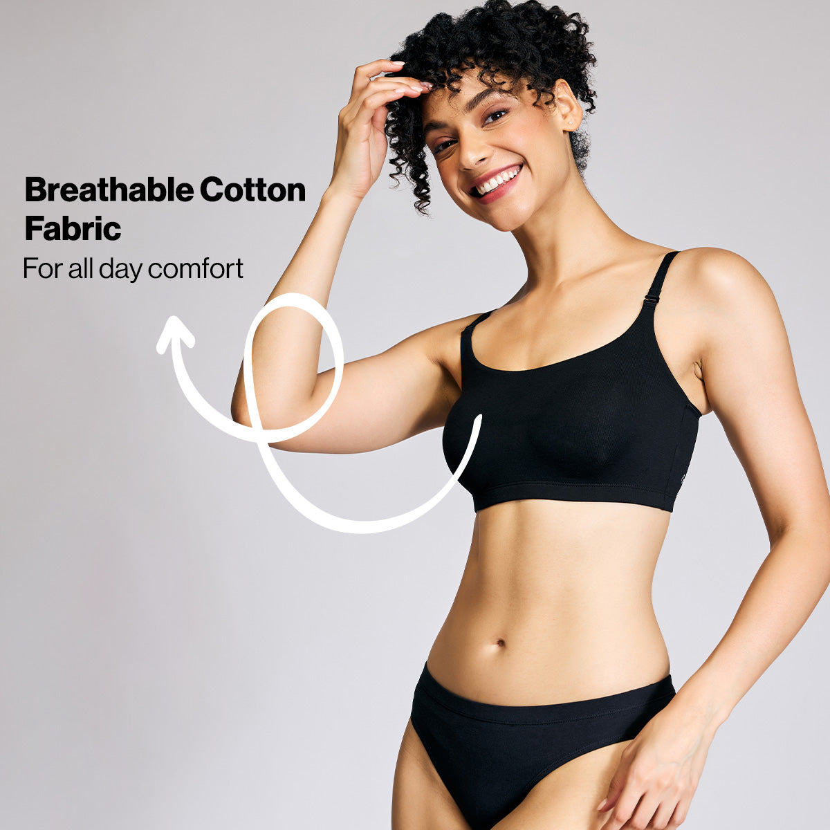 Nykd By Nykaa Easy Breezy Slip on Bra-NYB165-Anthracite
