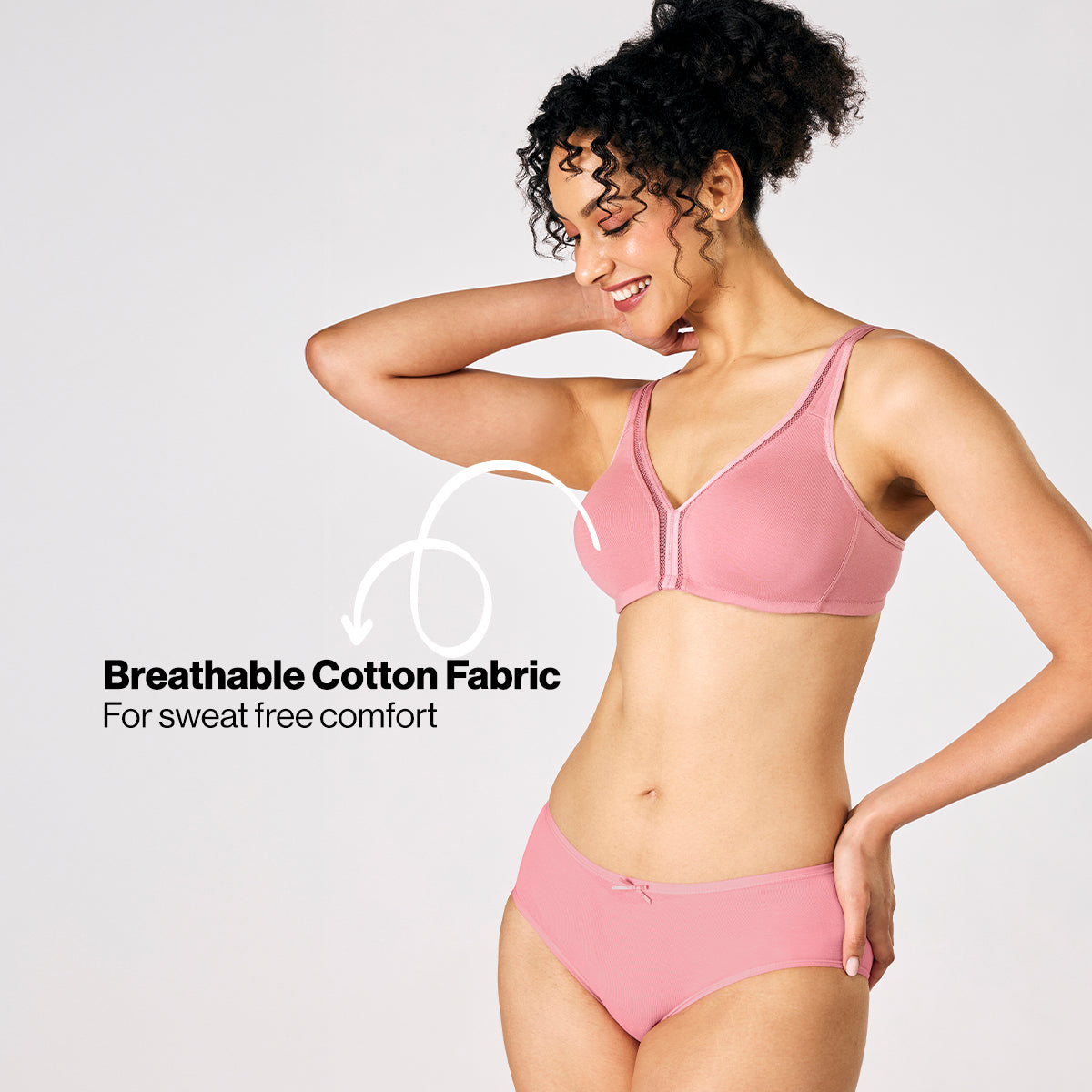 Nykd by Nykaa Everyday Cotton Plunge Neckline Bra NYB351-Blush