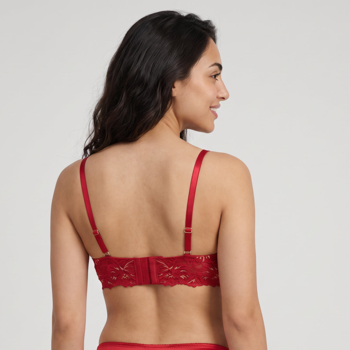 Nykd By Nykaa The Bridal Edit Lacy Padded Wired Bra-NYB478 Red