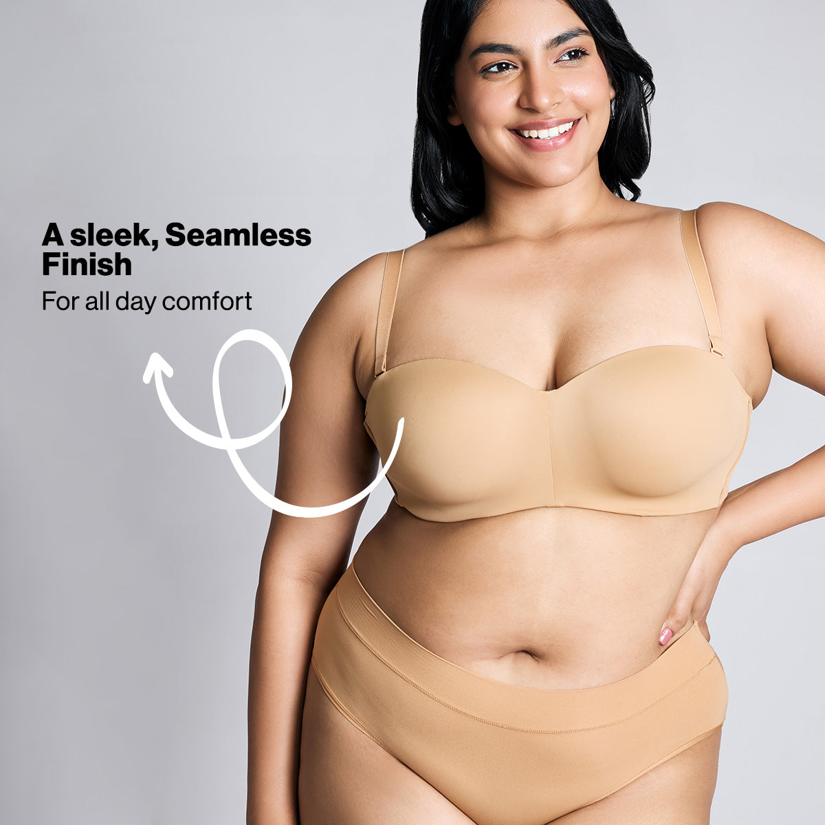 Nykd By Nykaa The Ultimate Multiway Strapless Padded Wired Bra NYB027 Tan