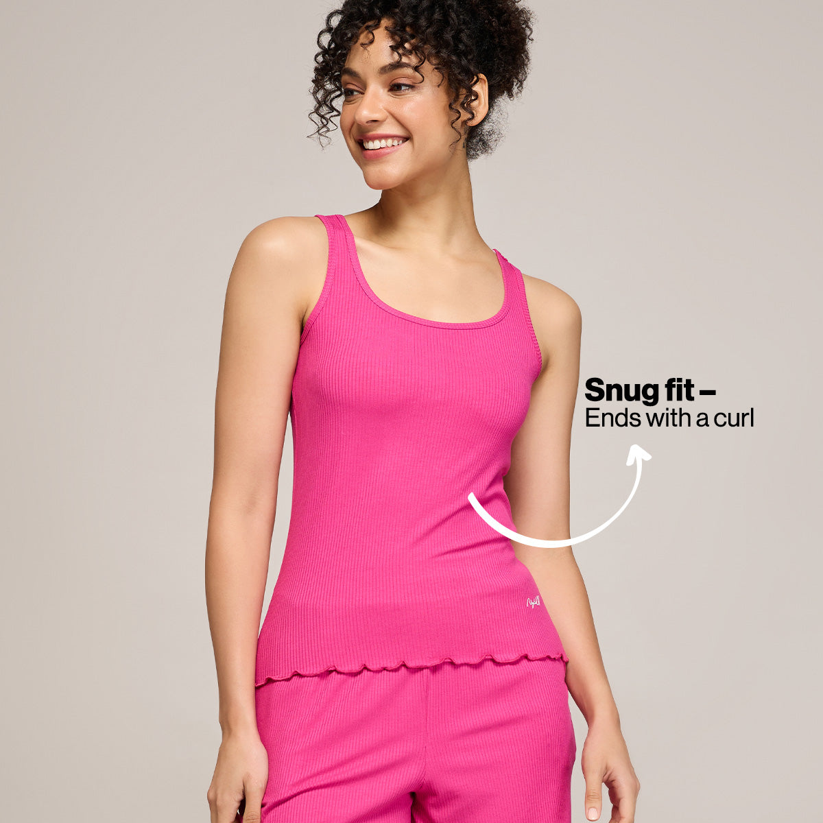 Nykd By Nykaa Essential Soft Ribbed Shorts Coord Set With Scoop Neck Cami Top Nys941 Magenta