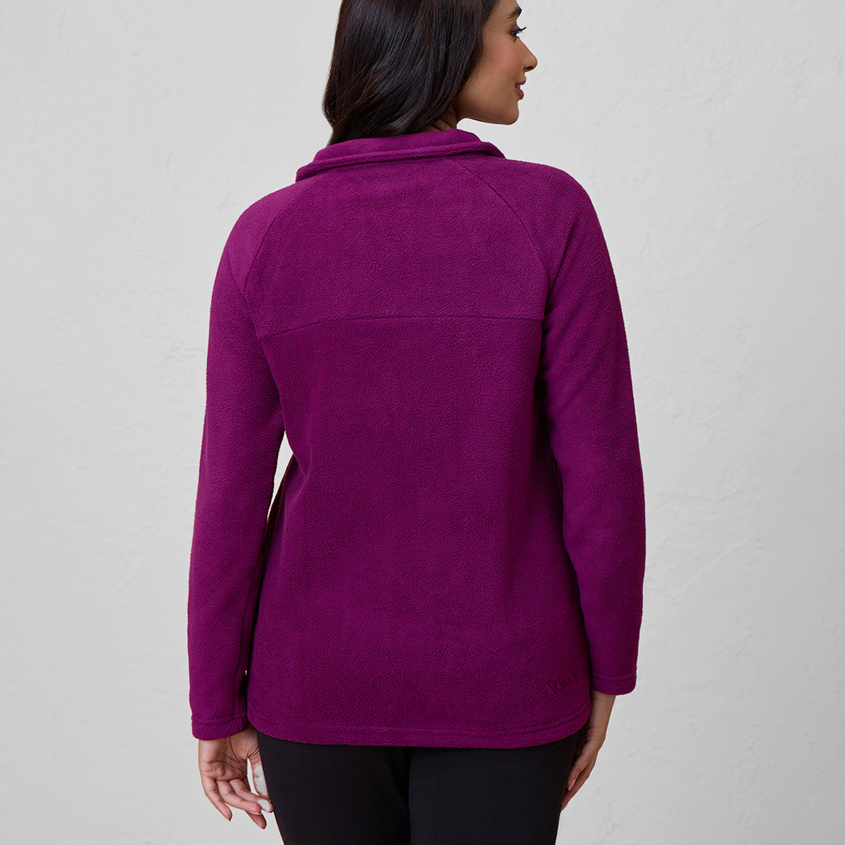 Cozy Sherpa Jacket with Zippered Front-NYLE701-Wine