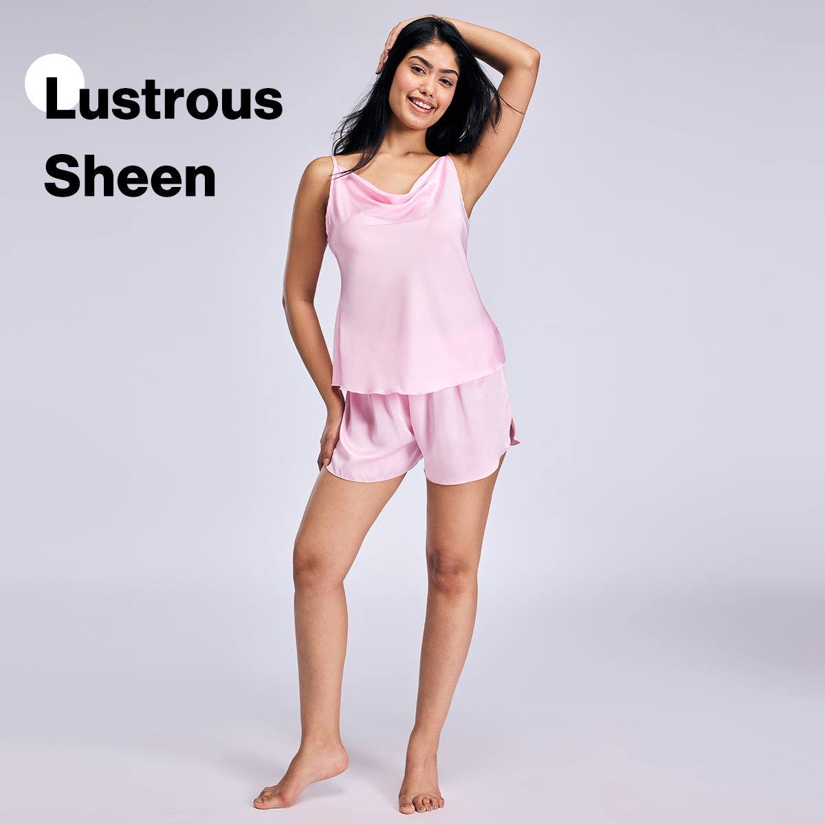Nykd By Nykaa Luxe Satin Cami Top & Shorts Set of 2-Bridal Edit-NYS958 Pink