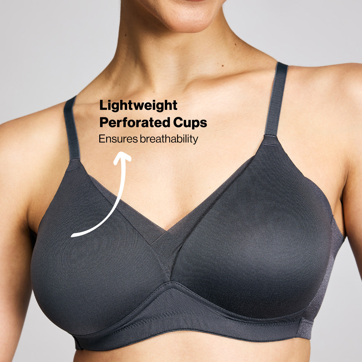 Nykd by Nykaa Infinity Edge Perfect Shaping Padded Non Wired T-Shirt Bra-NYB202-Grey