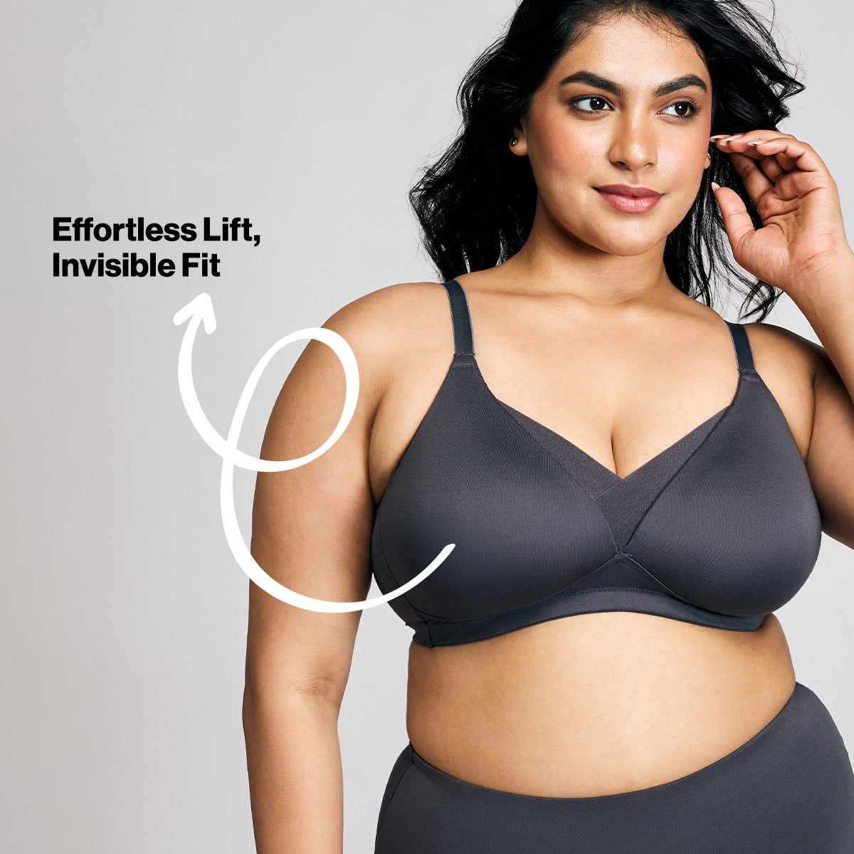 Nykd by Nykaa Infinity Edge Perfect Shaping Padded Non Wired T-Shirt Bra-NYB202-Grey