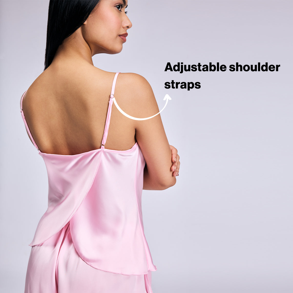 Nykd By Nykaa Luxe Satin Cami Top & Shorts Set of 2-Bridal Edit-NYS958 Pink