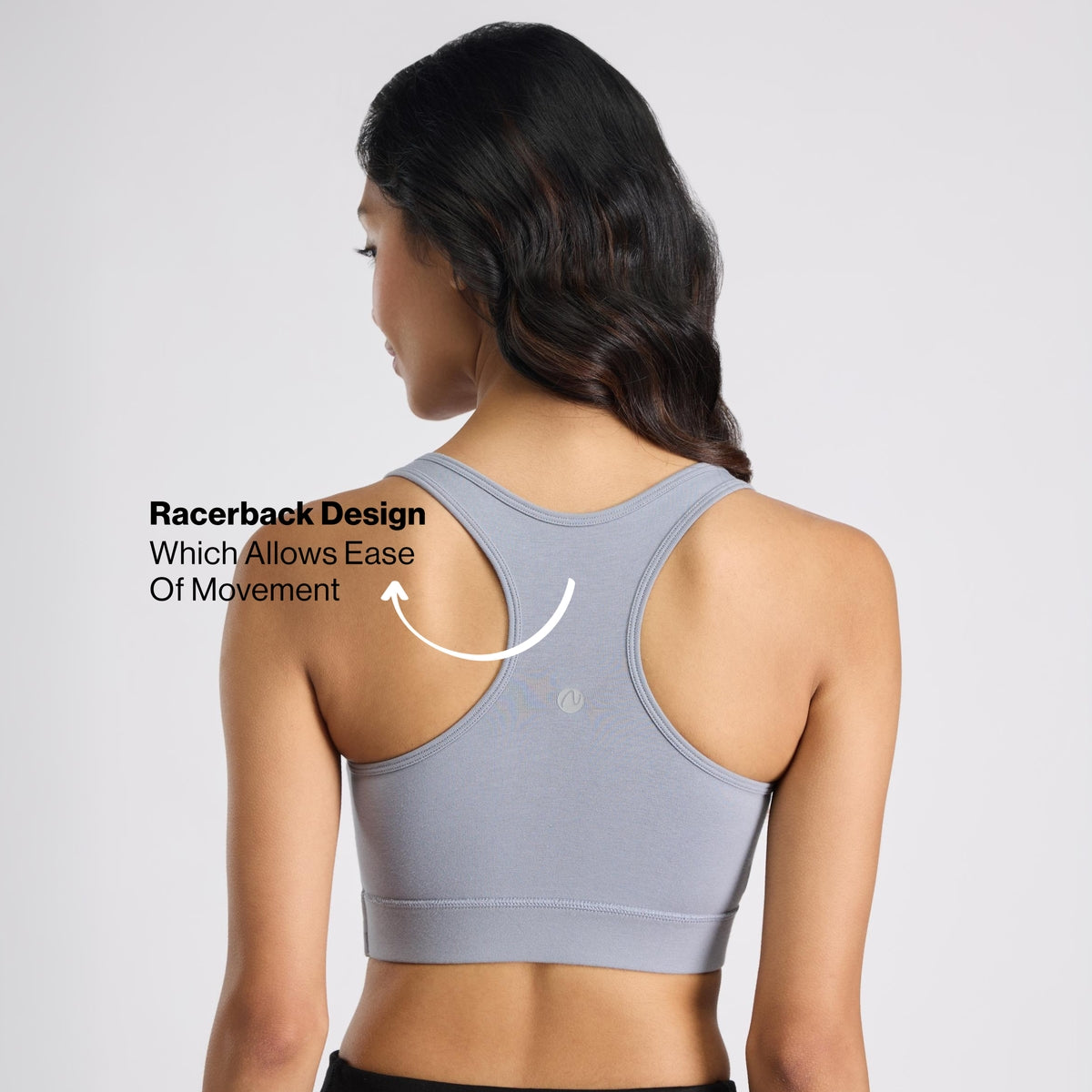 Everyday Cotton Sports Bra with Moulded Removable Cups for Walking& Yoga NYK059 Blue