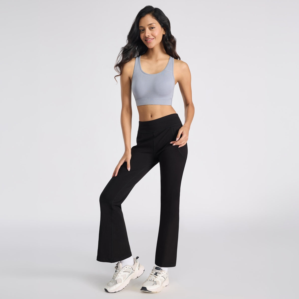 Everyday Cotton Sports Bra with Moulded Removable Cups for Walking& Yoga NYK059 Blue
