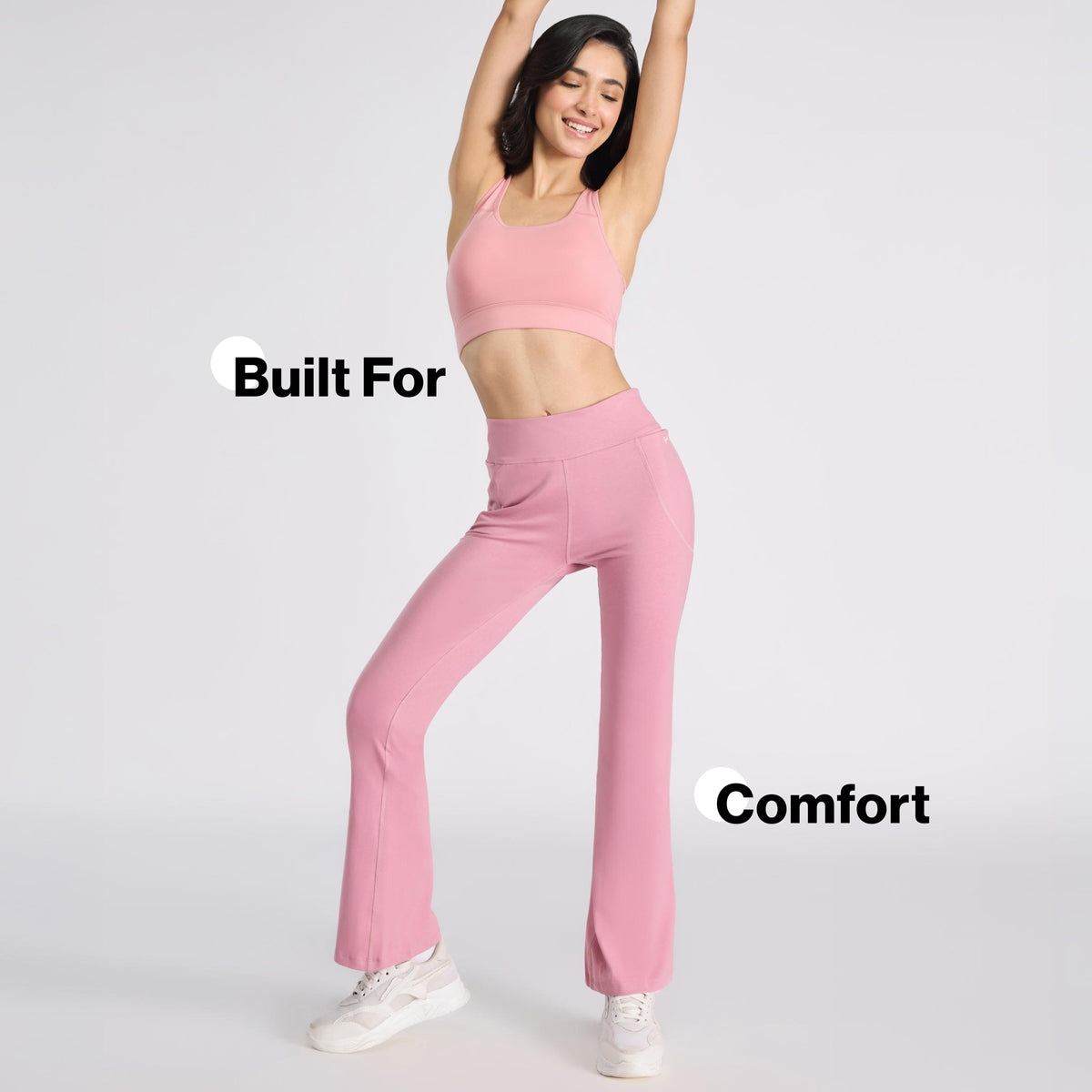 Nykd By Nykaa Cotton Slip On Sports Bra with Removable Cups NYK059 Pink