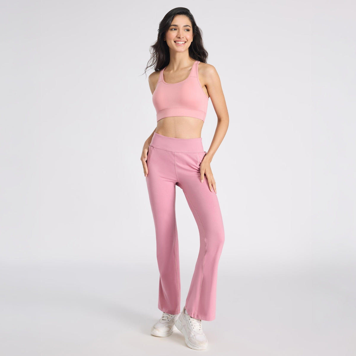 Nykd By Nykaa Cotton Slip On Sports Bra with Removable Cups NYK059 Pink