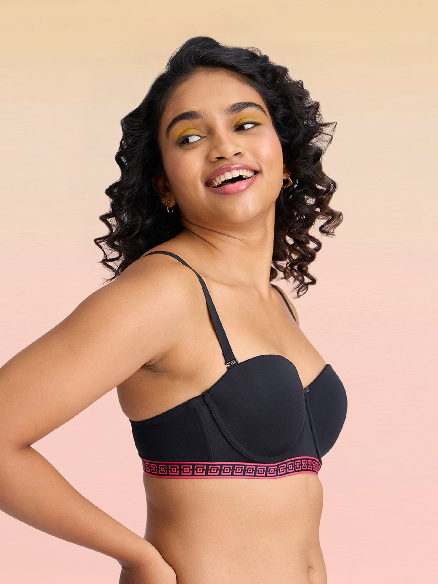 Lola & Mae Varsity Edit Strapless bra-LMB1020-Black