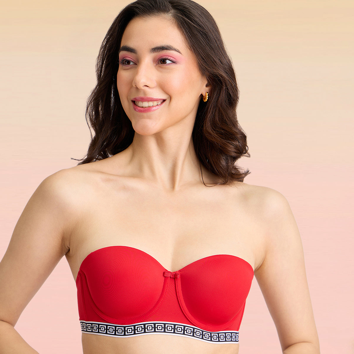 Lola & Mae  Varsity Edit Strapless bra - Cherry LMB1020