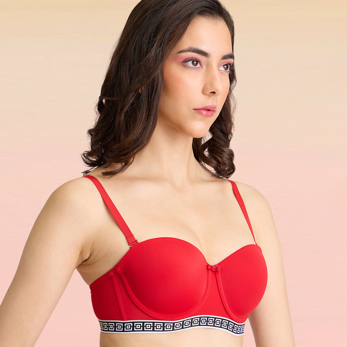 Lola & Mae  Varsity Edit Strapless bra - Cherry LMB1020