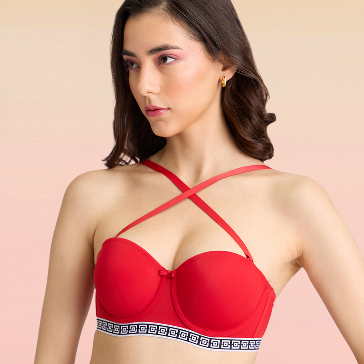 Lola & Mae  Varsity Edit Strapless bra - Cherry LMB1020