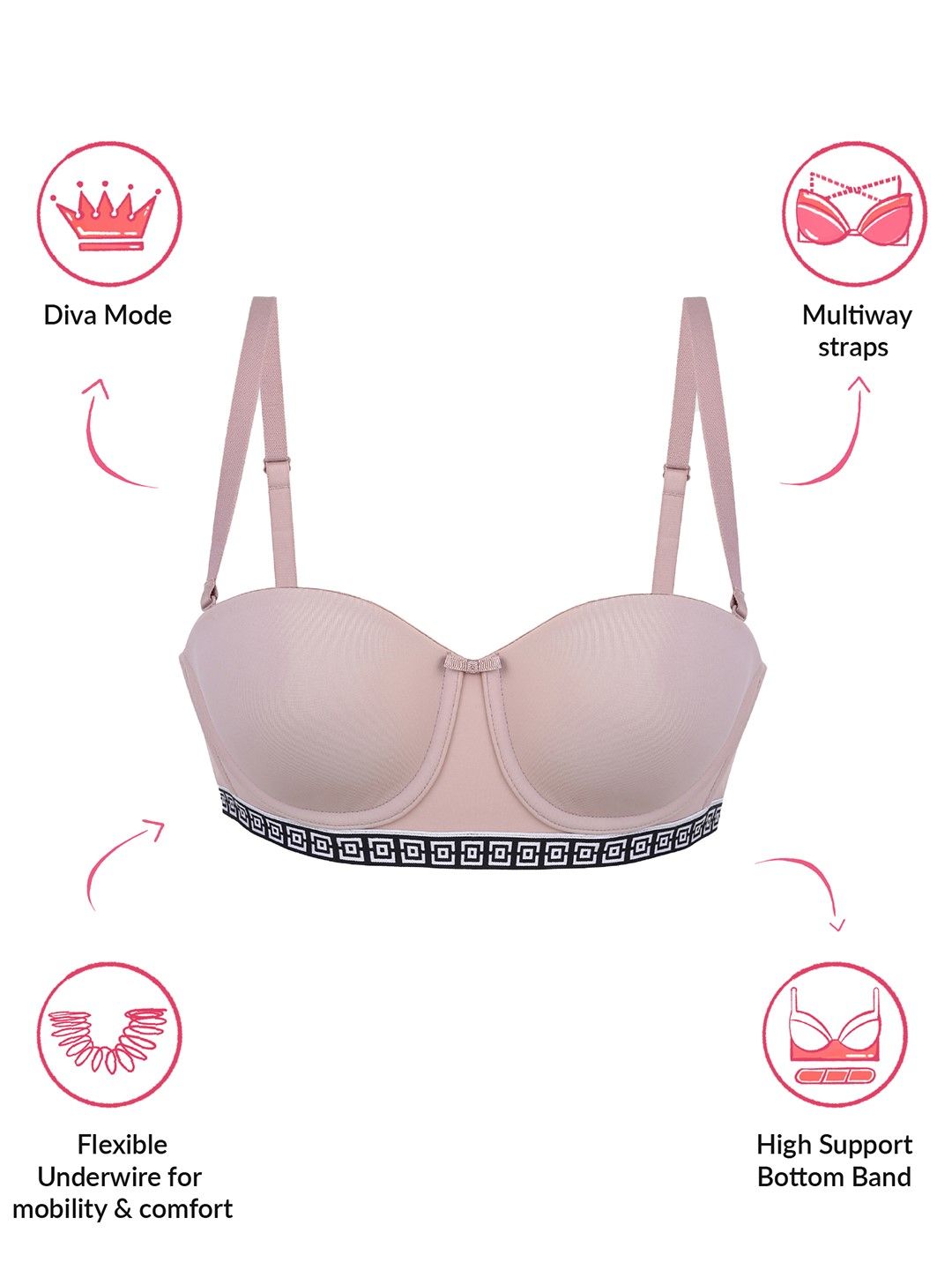 Lola & Mae Varsity Edit Strapless bra-LMB1020-Nude