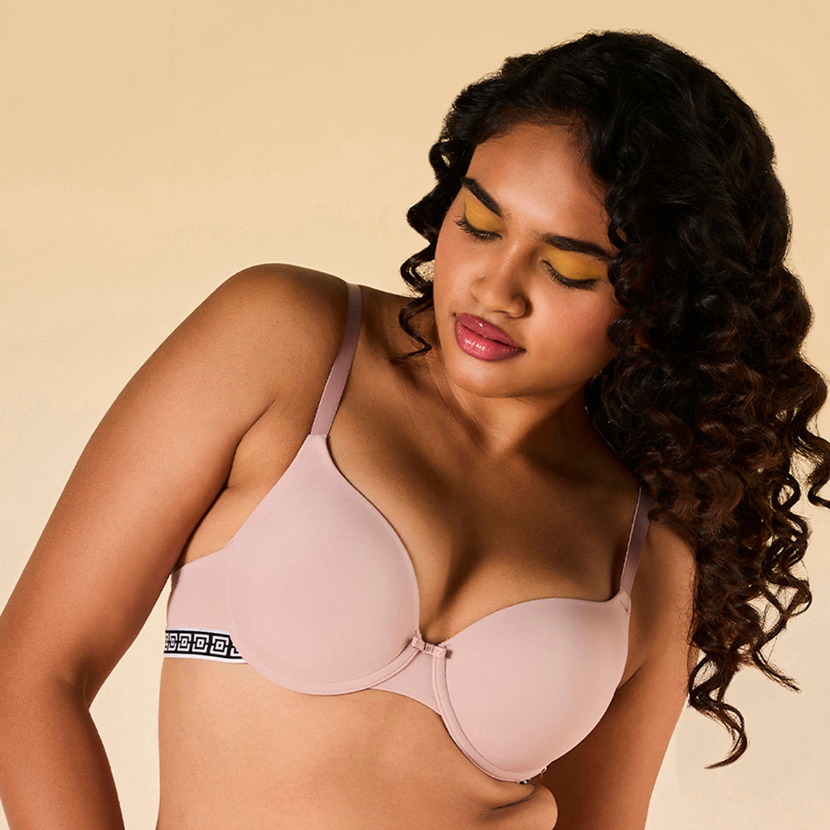 Lola & Mae  Varsity Edit Push up wired bra-LMB1022-Nude