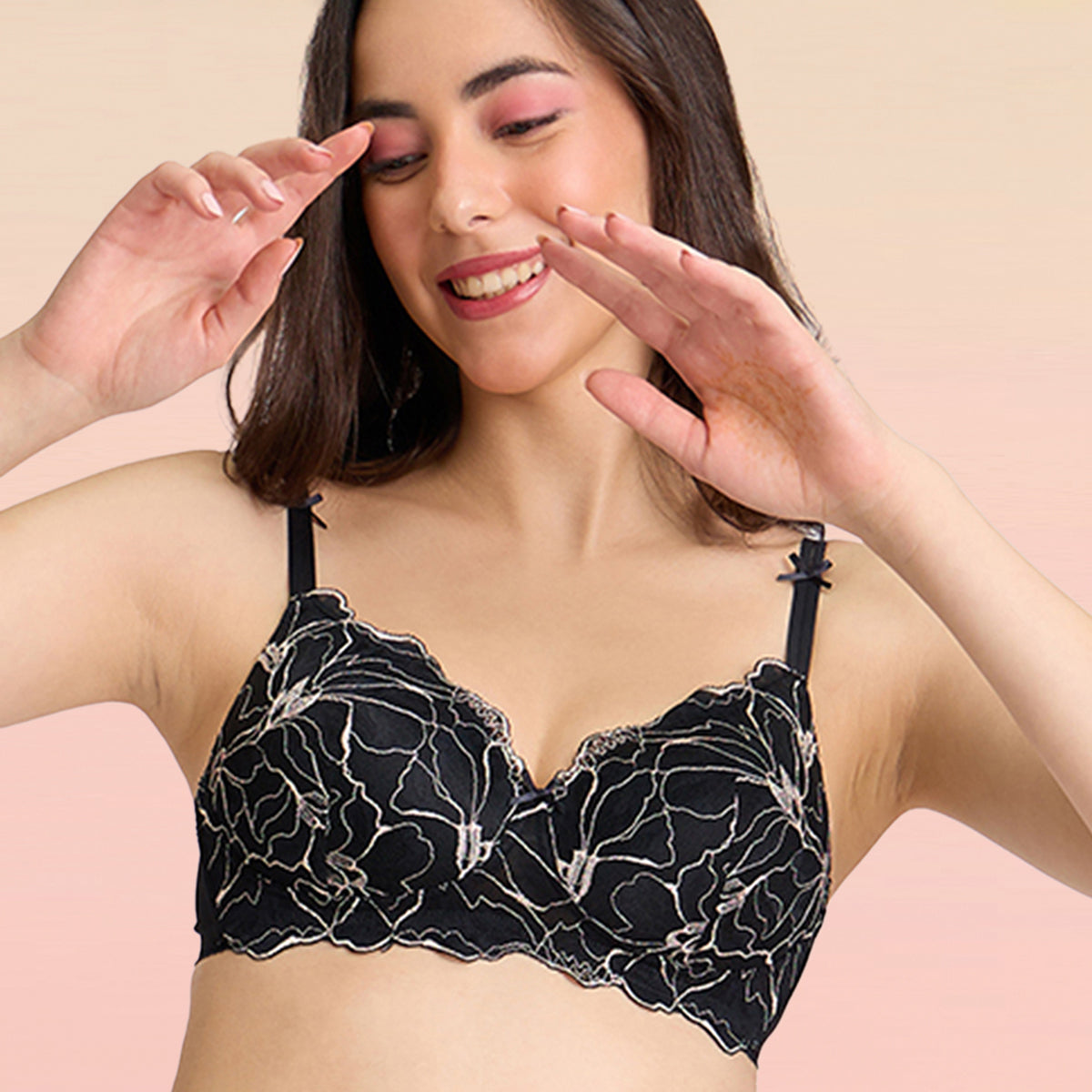 Lola & Mae The Parisian Cut T-shirt Bra-LMB1023-Black