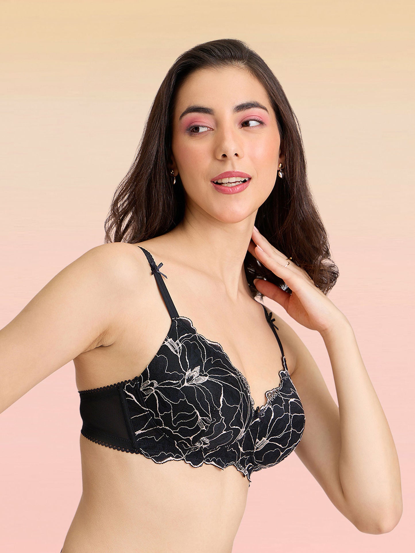 Lola & Mae The Parisian Cut T-shirt Bra-LMB1023-Black