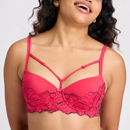 Buy Lola and Mae C.O.A.T Padded Non Wired Triangle Bra - Maroon LMB1036  Online