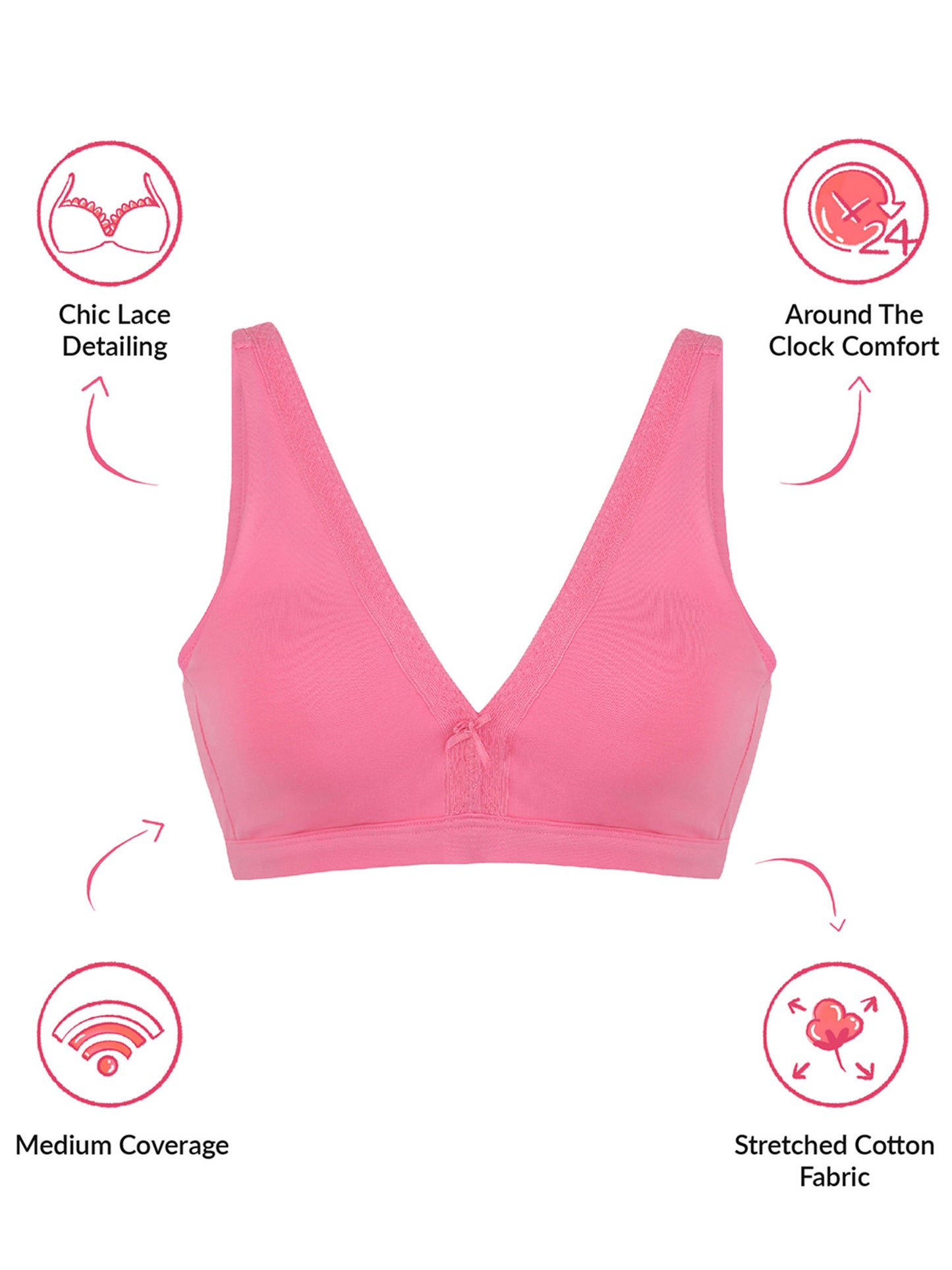 Lola & Mae C.O.A.T Bralette-LMB1028-Rose