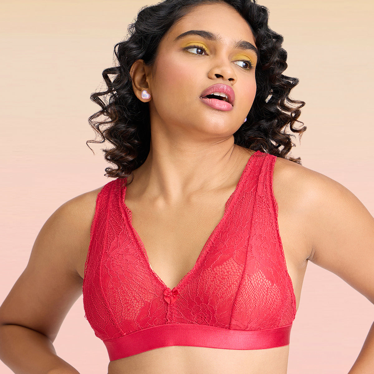 Lola & Mae  "The Parisian Cut" Non Padded Bralette -  LMB1035-Red