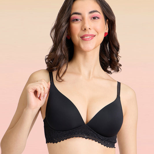 Lola & Mae  C.O.A.T Padded Non Wired Triangle Bra-LMB1036-Black